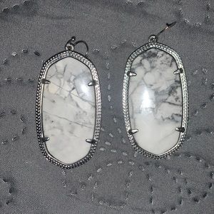 Kendra Scott Danielle white marble statement earrings